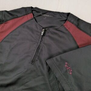 Boombah‎ Explosion Mens Small Black Maroon Short Sleeve 1/4 Zip Pullover Jacket